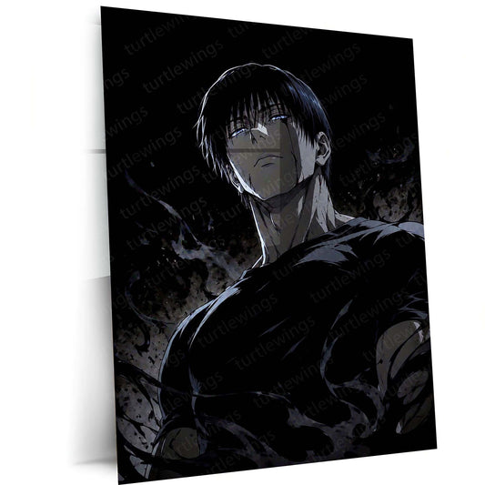 Toji Fushiguro Phantom Strength Metal Poster | Dark Anime Wall Art | Jujutsu Kaisen Inspired