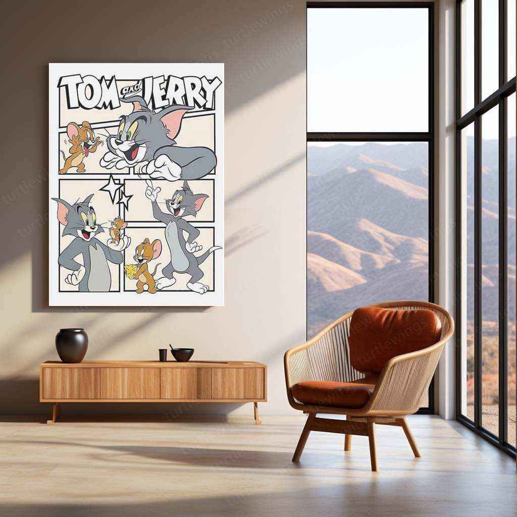 Tom and Jerry Metal Poster – Classic Cartoon Chaos 1 - TURTLEWINGS