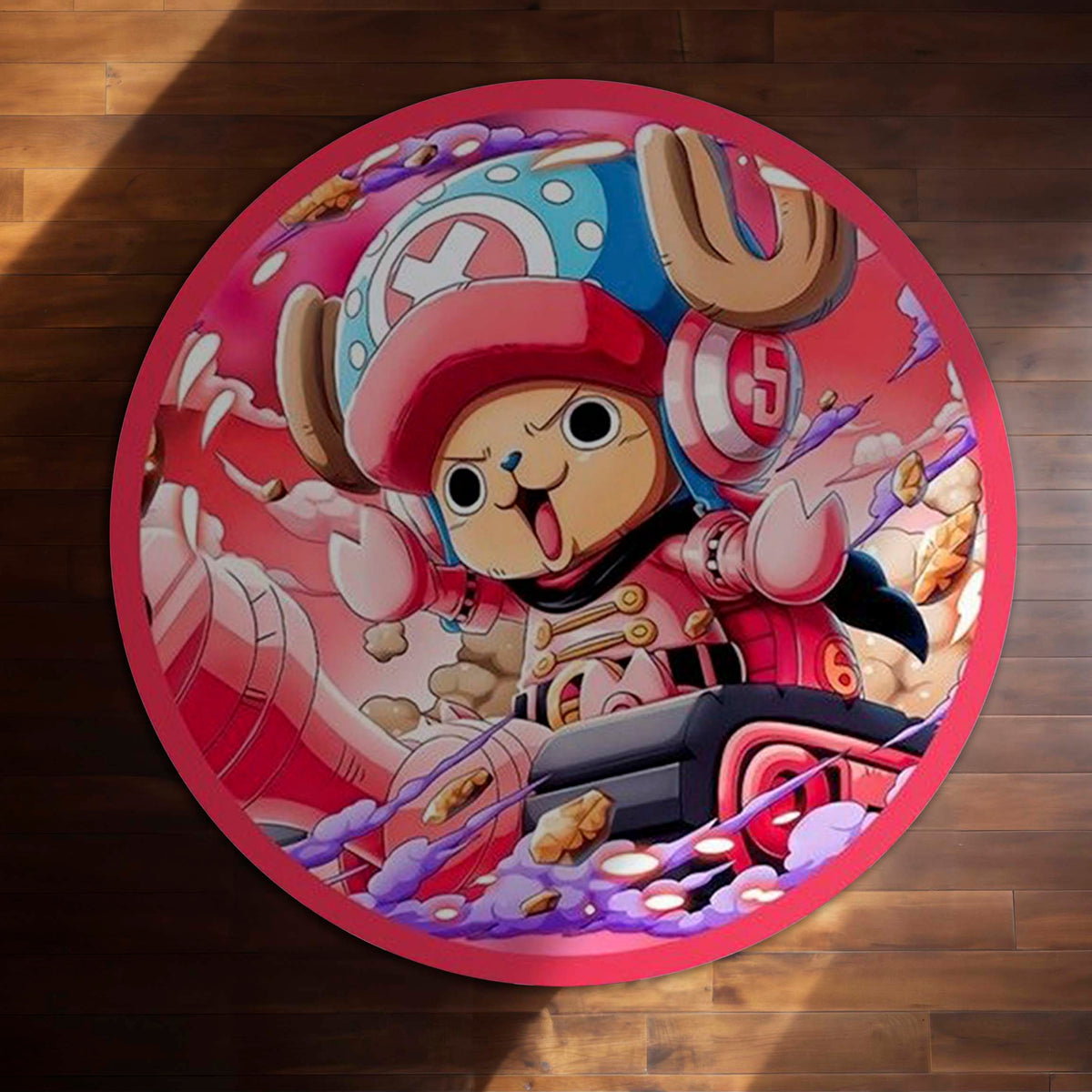 Tony Tony Chopper Round Flat Rug | One Piece Anime Circle Floor Mat | Anti-Slip 3 mm Absorbent Flat Rug for Bedroom, Gaming Room & Anime Decor