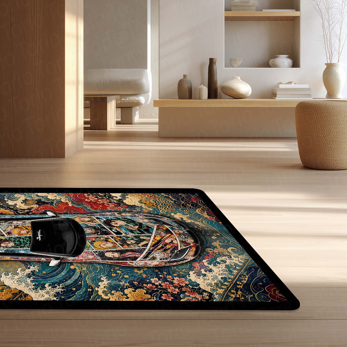 Naruto Shippuden Toyota GR Supra Anime Area Flat Rug | Naruto & Sasuke Floor Mat | Naruto Gaming Flat Rug for Bedroom, Gaming Room, Anime Setup & Otaku Decor