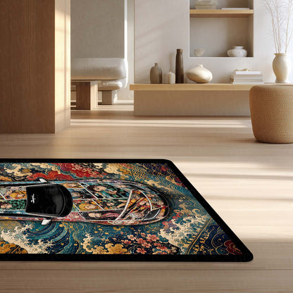 Naruto Shippuden Toyota GR Supra Anime Area Flat Rug | Naruto & Sasuke Floor Mat | Naruto Gaming Flat Rug for Bedroom, Gaming Room, Anime Setup & Otaku Decor