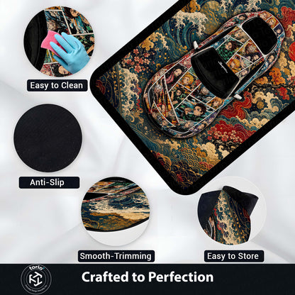 Naruto Shippuden Toyota GR Supra Anime Area Flat Rug | Naruto & Sasuke Floor Mat | Naruto Gaming Flat Rug for Bedroom, Gaming Room, Anime Setup & Otaku Decor