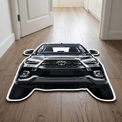 Toyota Fortuner Front View Floor Mat | Anti-Slip 3mm Absorbent SUV Design Flat Rug | Easy Clean Waterproof Floor Mat for Home, Office & Garage