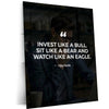 Stock Market Metal Poster | Invest Like a Bull Metal Poster | Vijay Kedia Quote Wall Art | Trading Motivation Frame | Stock Market Decor
