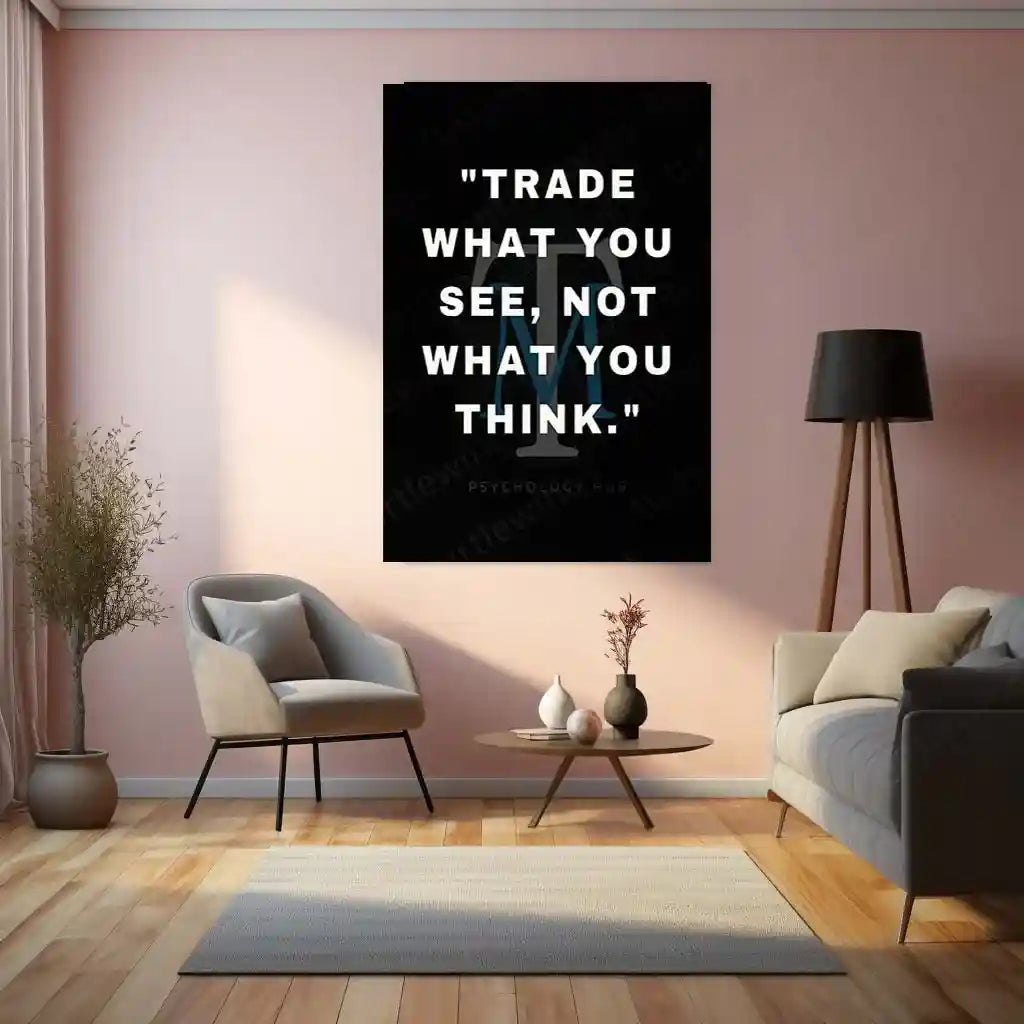 Stock Market Metal Poster | Trade What You See Metal Poster | Trading Psychology Wall Art | Stock Market Motivation Frame | Trader Mindset Decor - TURTLEWINGS