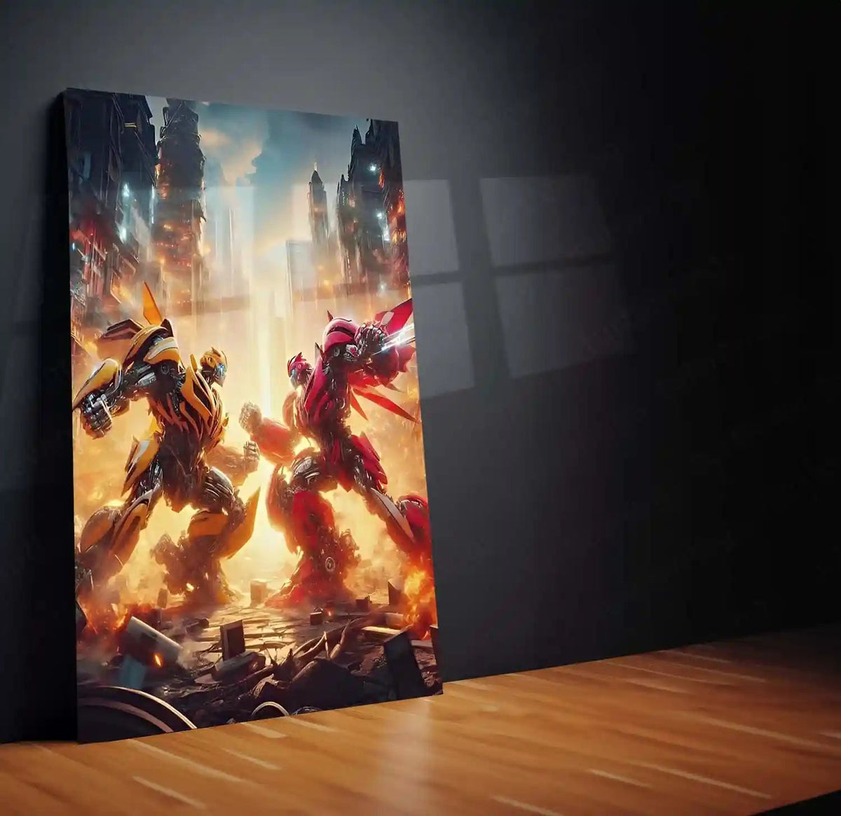 Transformers Rise of Cybertron Poster – Epic Robot Showdown Artwork | Sci-Fi Battle Metal Frame - TURTLEWINGS