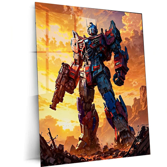 Transformers Rise of Cybertron Poster – Optimus Prime Heroic Stance | Legendary Metal Frame - TURTLEWINGS