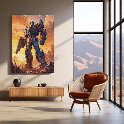 Transformers Rise of Cybertron Poster – Optimus Prime Heroic Stance | Legendary Metal Frame - TURTLEWINGS