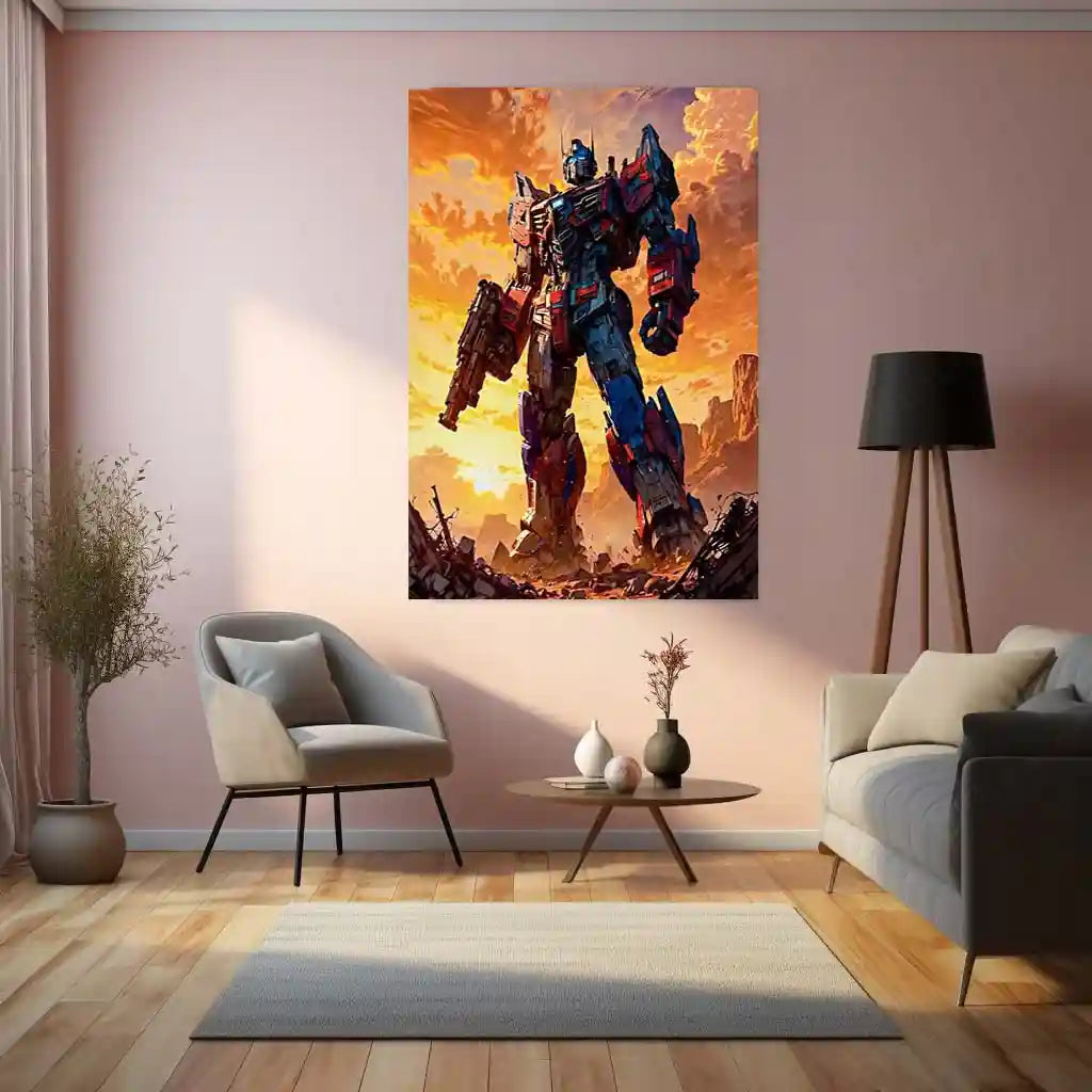 Transformers Rise of Cybertron Poster – Optimus Prime Heroic Stance | Legendary Metal Frame - TURTLEWINGS