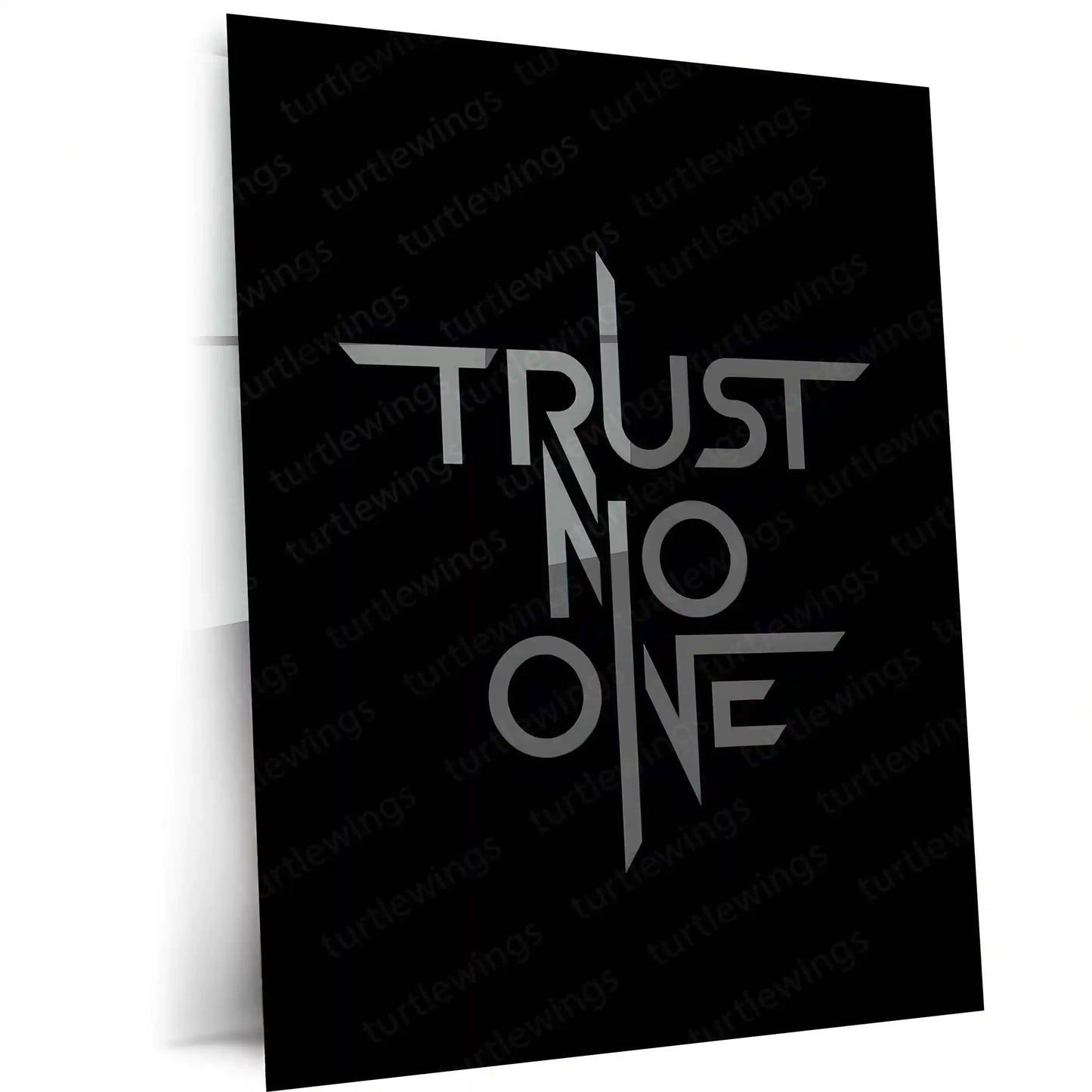 Quote Metal Poster | Trust No One Metal Frame | Dark Mindset Wall Art | Minimal Power Quote Metal Poster - TURTLEWINGS