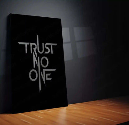 Quote Metal Poster | Trust No One Metal Frame | Dark Mindset Wall Art | Minimal Power Quote Metal Poster - TURTLEWINGS