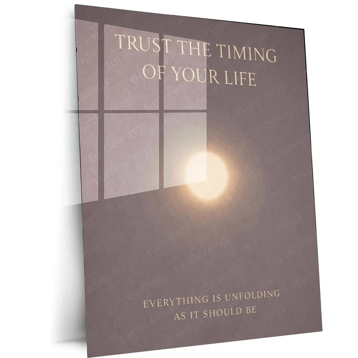 Quote Metal Poster | Trust The Timing of Your Life | Inspirational Minimalist Wall Art | Calm & Mindfulness Motivation Metal Poster - TURTLEWINGS