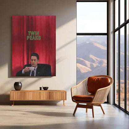 Movies & Series Metal Poster | Twin Peaks Metal Poster | Agent Cooper Coffee Scene Wall Art | Cult Classic Series Poster | Retro Mystery Decor - TURTLEWINGS