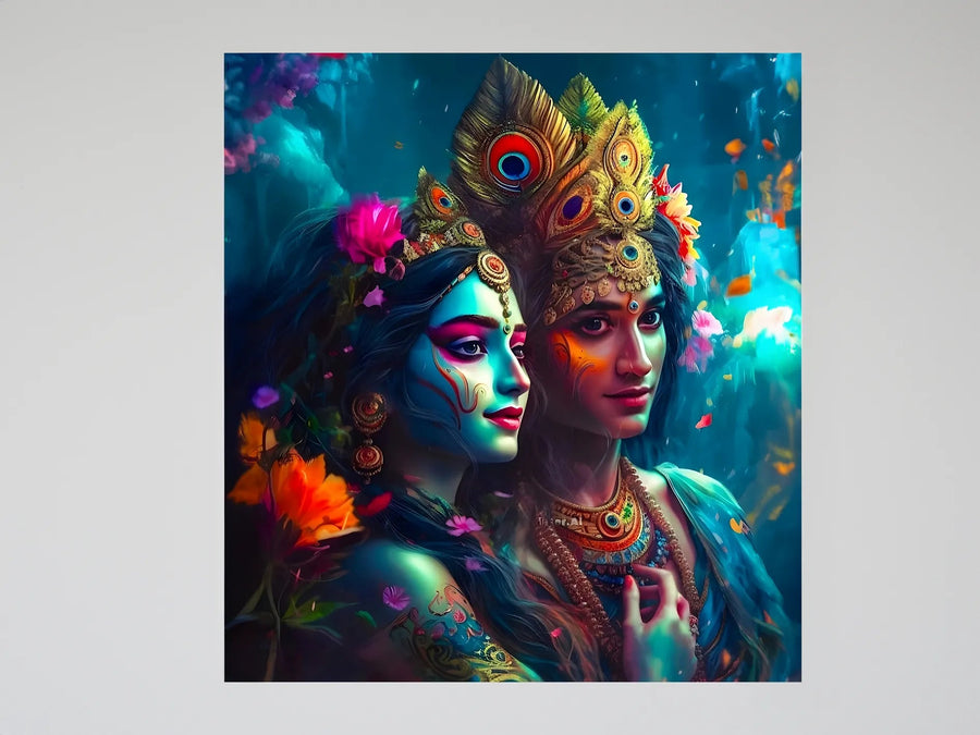Radha Krishna Metal Poster