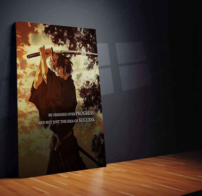 Vagabond Anime Quote Metal Poster – Samurai Wisdom | Epic Warrior Wall Art - TURTLEWINGS