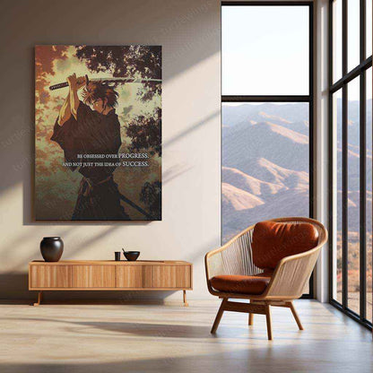 Vagabond Anime Quote Metal Poster – Samurai Wisdom | Epic Warrior Wall Art - TURTLEWINGS