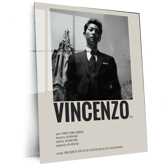 Vincenzo Metal Poster – A Tribute to Justice, Power & Mafia Prestige - TURTLEWINGS