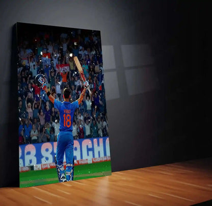 Cricket Metal Poster | Virat Kohli Metal Poster | Cricket Legend Wall Art - TURTLEWINGS