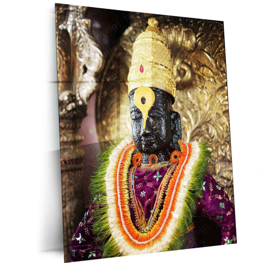 Vitthal Metal Poster – Divine Pandharpur Vithoba Wall Art | Spiritual Hindu Decor - TURTLEWINGS