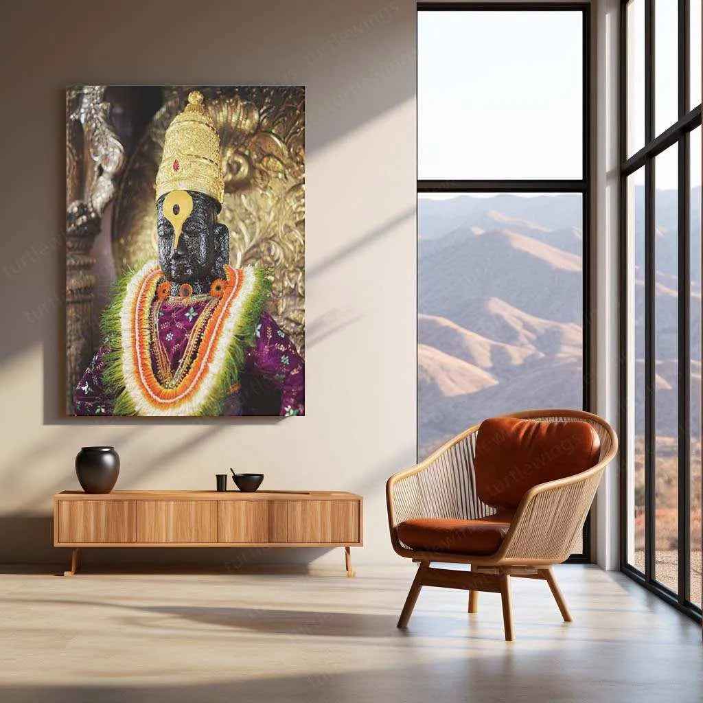 Vitthal Metal Poster – Divine Pandharpur Vithoba Wall Art | Spiritual Hindu Decor - TURTLEWINGS
