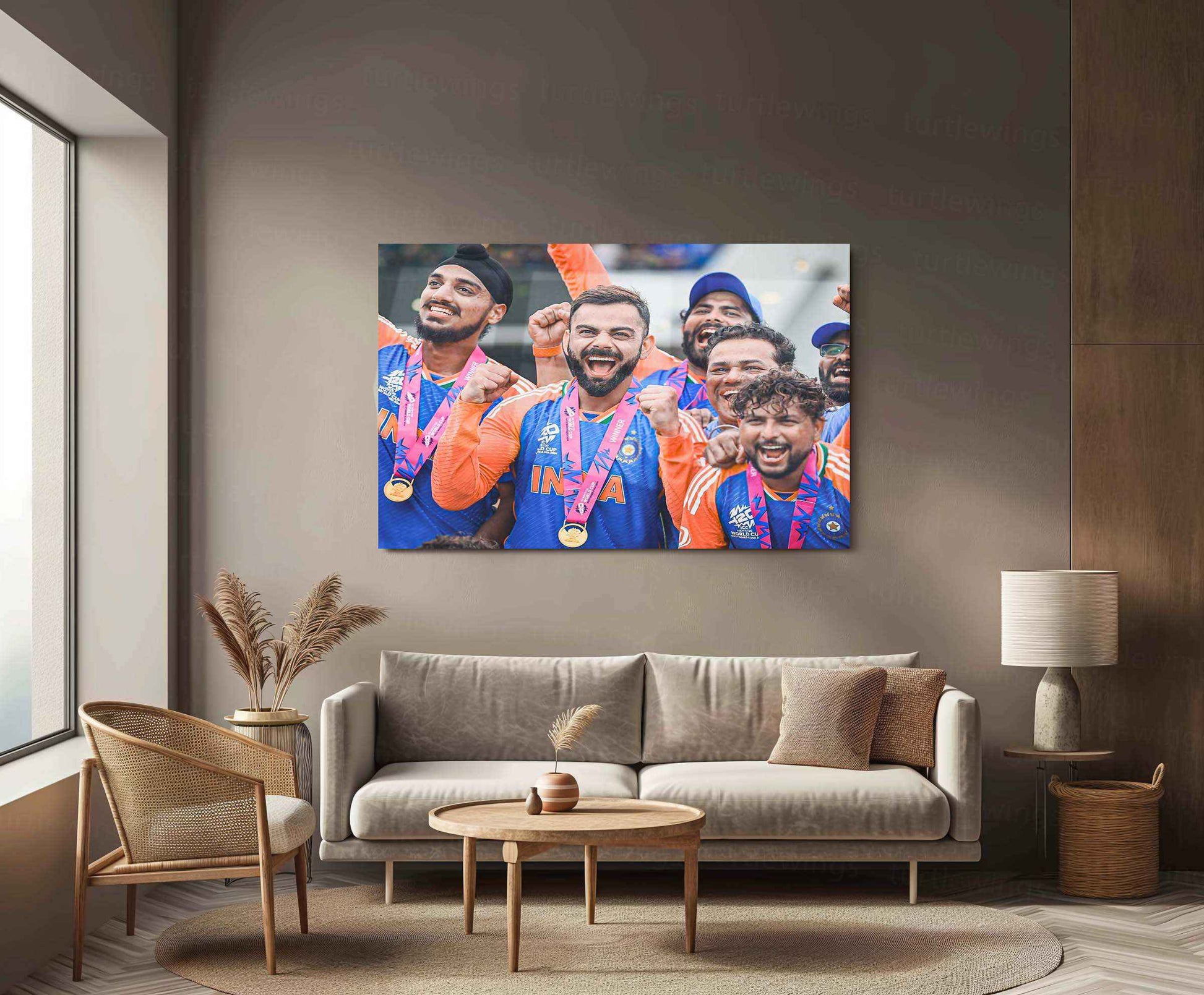 VK-AS-KY Celebration Metal Poster – Virat Kohli, Suryakumar Yadav & Hardik Pandya Wall Art | Team India Cricket - TURTLEWINGS