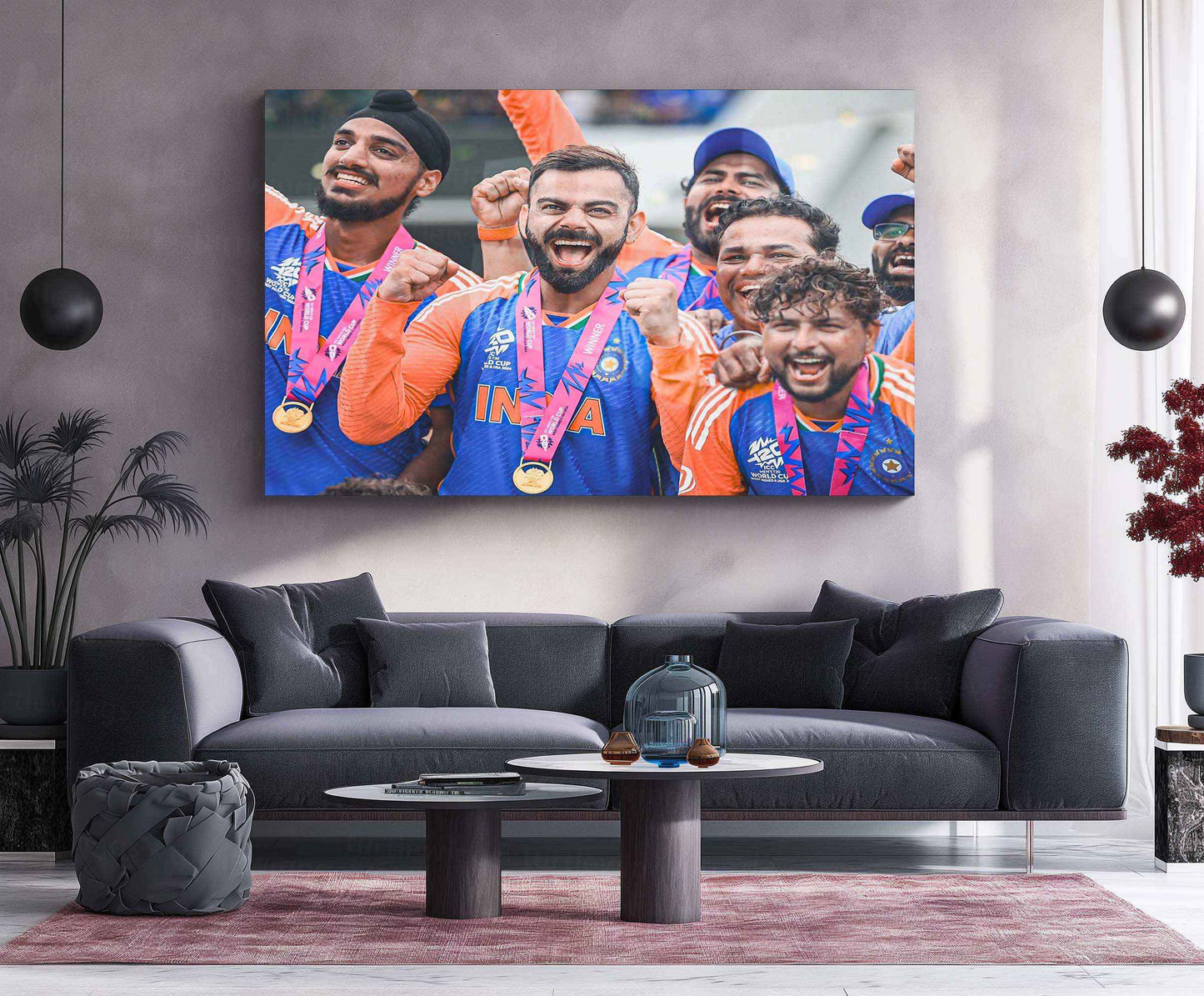 VK-AS-KY Celebration Metal Poster – Virat Kohli, Suryakumar Yadav & Hardik Pandya Wall Art | Team India Cricket - TURTLEWINGS