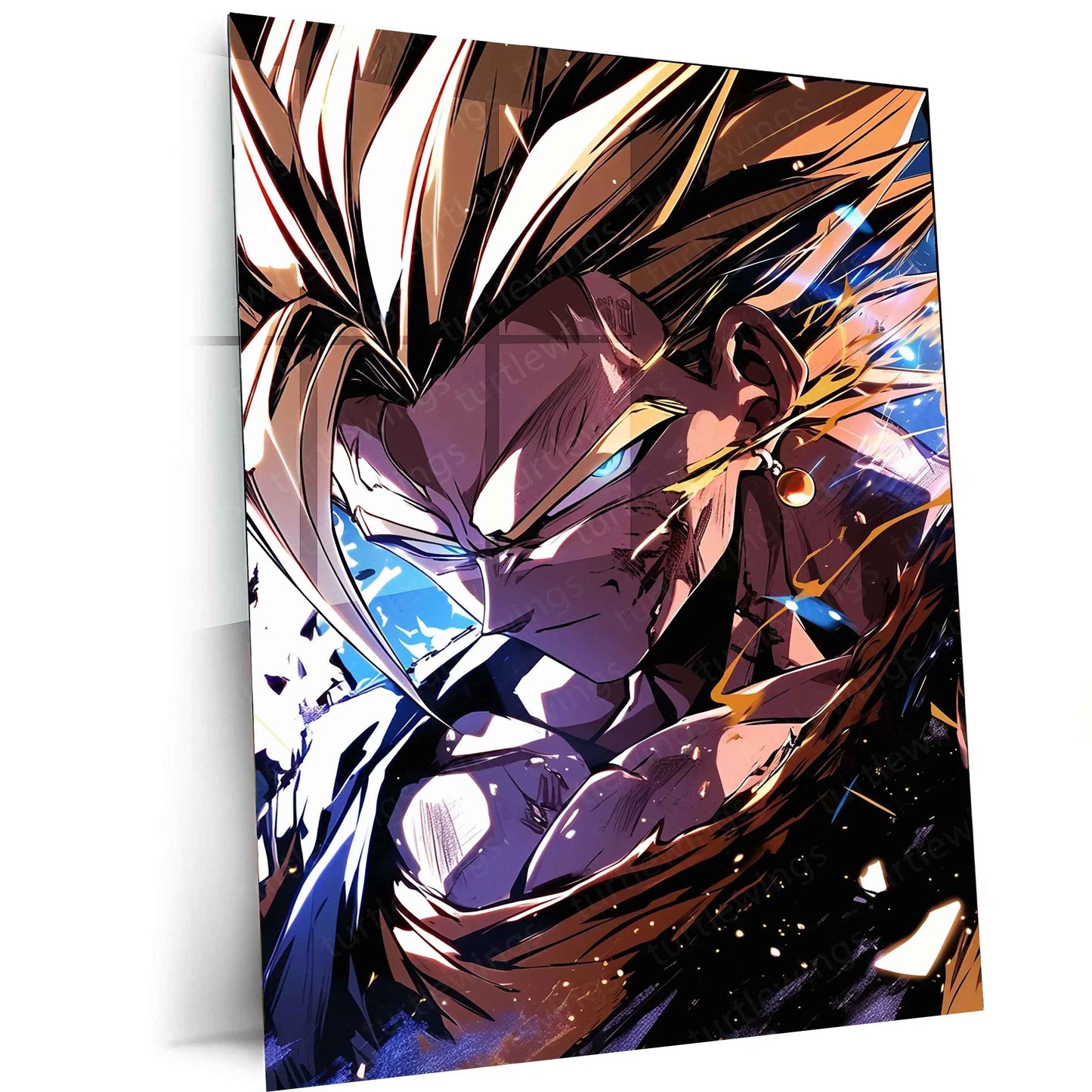 Vegito Dragon Ball Metal Poster | Super Saiyan Fusion Warrior Wall Art - TURTLEWINGS
