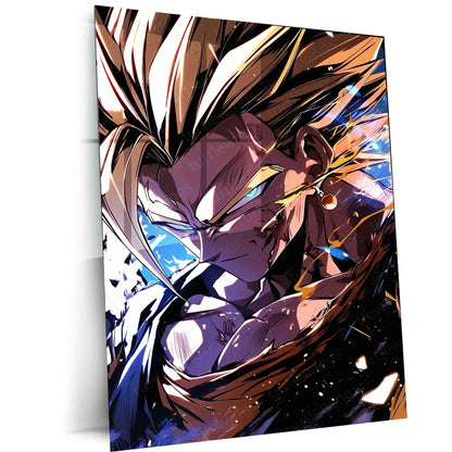 Vegito Dragon Ball Metal Poster | Super Saiyan Fusion Warrior Wall Art - TURTLEWINGS