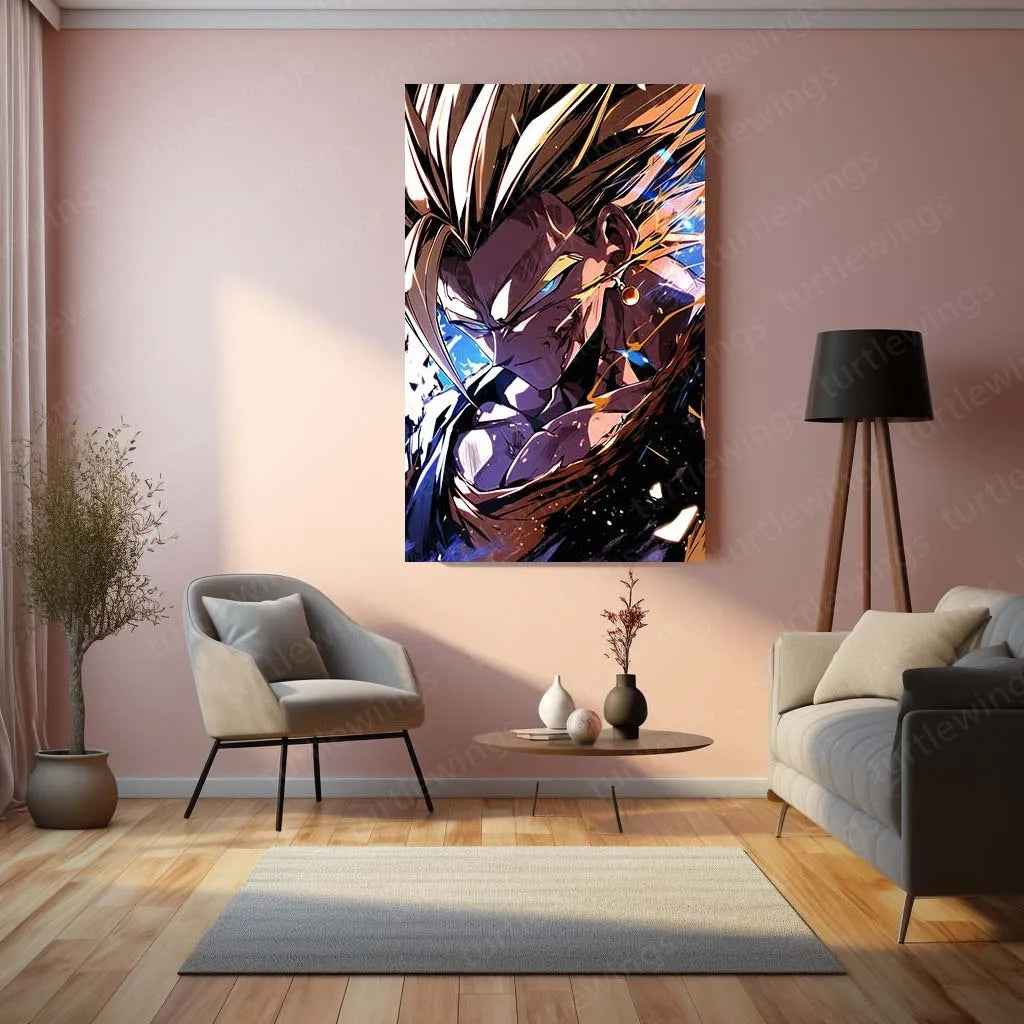 Vegito Dragon Ball Metal Poster | Super Saiyan Fusion Warrior Wall Art - TURTLEWINGS