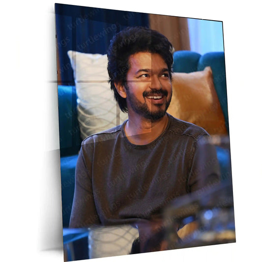 Vijay Thalapathy – Tamil Cinema Superstar Metal Poster | Tollywood Wall Frame 010 - TURTLEWINGS