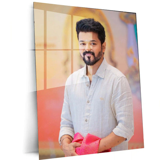Vijay Thalapathy – Tamil Cinema Superstar Metal Poster | Tollywood Wall Frame 011 - TURTLEWINGS