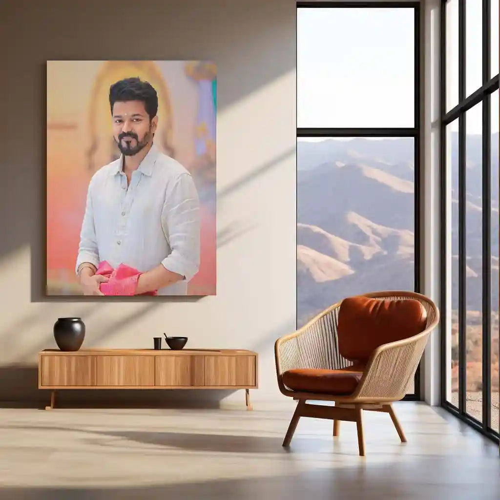 Vijay Thalapathy – Tamil Cinema Superstar Metal Poster | Tollywood Wall Frame 011 - TURTLEWINGS