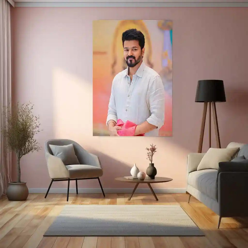 Vijay Thalapathy – Tamil Cinema Superstar Metal Poster | Tollywood Wall Frame 011 - TURTLEWINGS