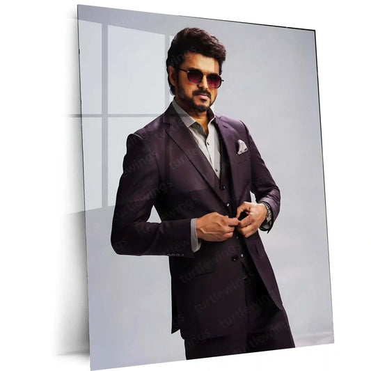 Vijay Thalapathy – Tamil Cinema Superstar Metal Poster | Tollywood Wall Frame 01 - TURTLEWINGS