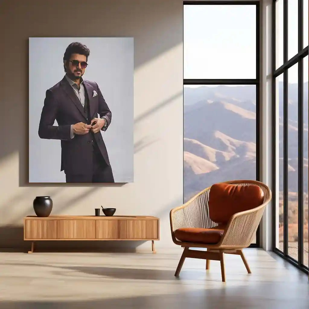 Vijay Thalapathy – Tamil Cinema Superstar Metal Poster | Tollywood Wall Frame 01 - TURTLEWINGS