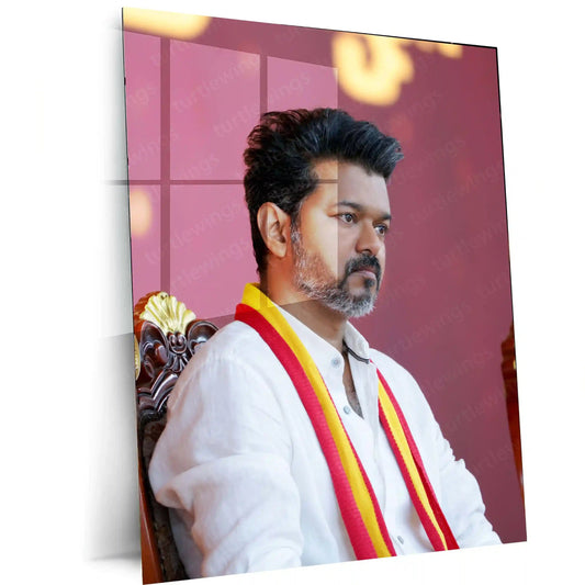 Vijay Thalapathy – Tamil Cinema Superstar Metal Poster | Tollywood Wall Frame 02 - TURTLEWINGS