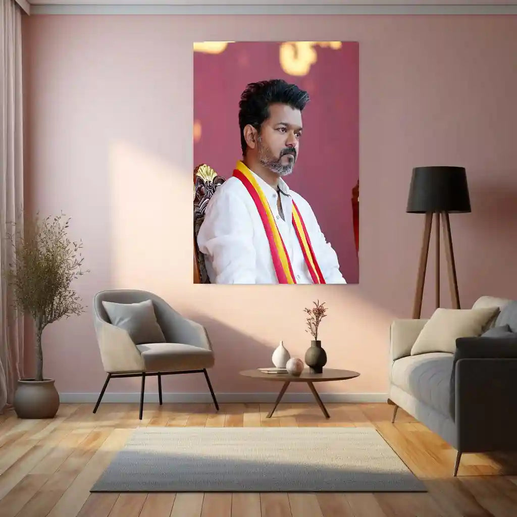 Vijay Thalapathy – Tamil Cinema Superstar Metal Poster | Tollywood Wall Frame 02 - TURTLEWINGS