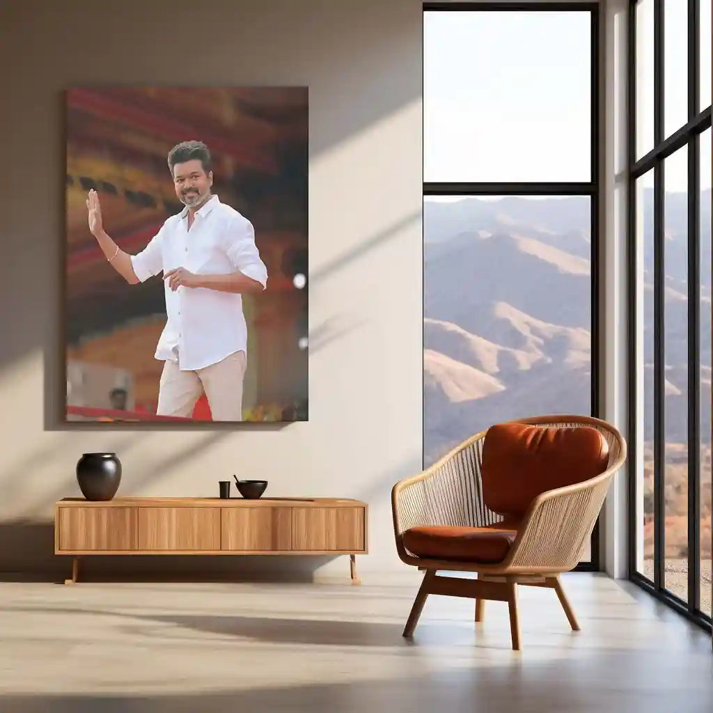 Vijay Thalapathy – Tamil Cinema Superstar Metal Poster | Tollywood Wall Frame 03 - TURTLEWINGS