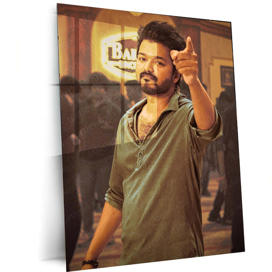 Vijay Thalapathy – Tamil Cinema Superstar Metal Poster | Tollywood Wall Frame 07 - TURTLEWINGS
