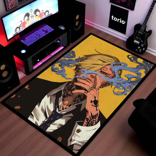 Vinsmoke Sanji One Piece Area Flat Rug | Anime Character Floor Mat | Stylish Sanji Design Flat Rug for Bedroom, Gaming Room & Anime Decor