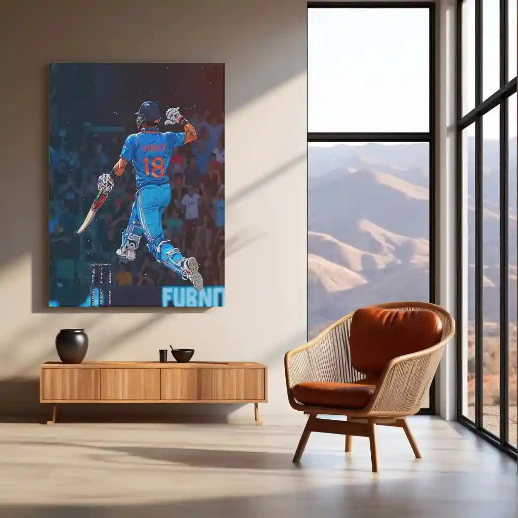 Cricket Metal Poster | Virat Kohli Metal Poster | Cricket Legend Wall Art01 - TURTLEWINGS