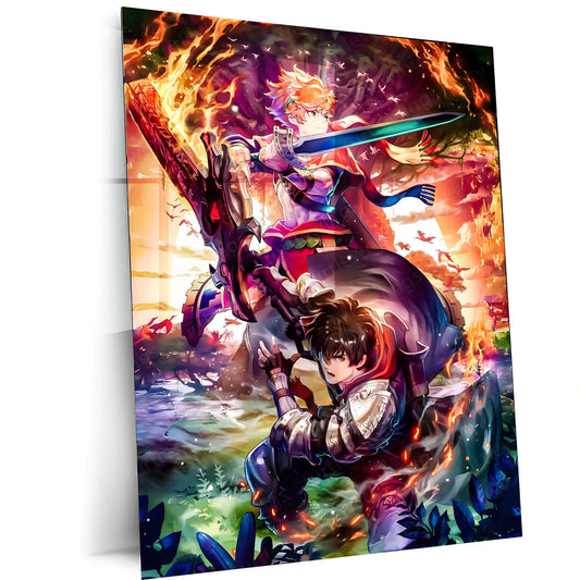 Game Metal poster | Vision of Mana – Dual Blades of Destiny Metal Frame