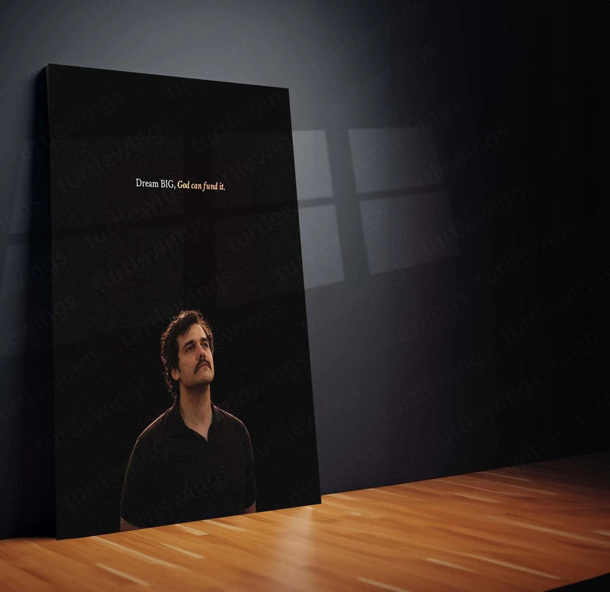 Quote Metal Poster | Wagner Moura - “Dream BIG, God can fund it.” Quote Metal Frame Wall Art - TURTLEWINGS 