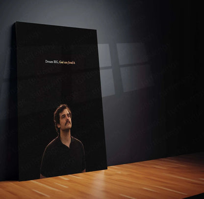 Quote Metal Poster | Wagner Moura - “Dream BIG, God can fund it.” Quote Metal Frame Wall Art - TURTLEWINGS 