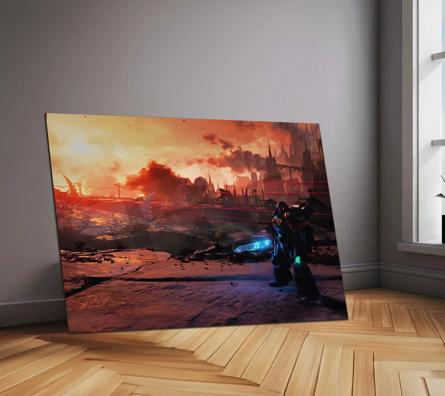 Warhammer 40K Battlefront | Grimdark Battle Metal Frame | Sci-Fi Warfare Wall Art - TURTLEWINGS