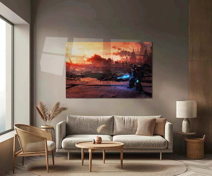 Warhammer 40K Battlefront | Grimdark Battle Metal Frame | Sci-Fi Warfare Wall Art - TURTLEWINGS