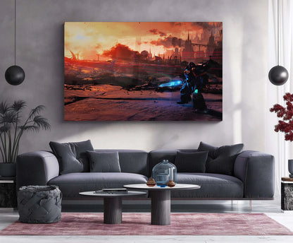Warhammer 40K Battlefront | Grimdark Battle Metal Frame | Sci-Fi Warfare Wall Art - TURTLEWINGS