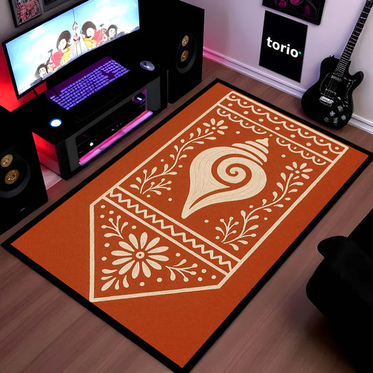 Warli Tribal Art Area Flat Rug | Traditional Indian Folk Floor Mat | Cultural Heritage Decorative Flat Rug for Living Room, Bedroom & Ethnic Home Decor