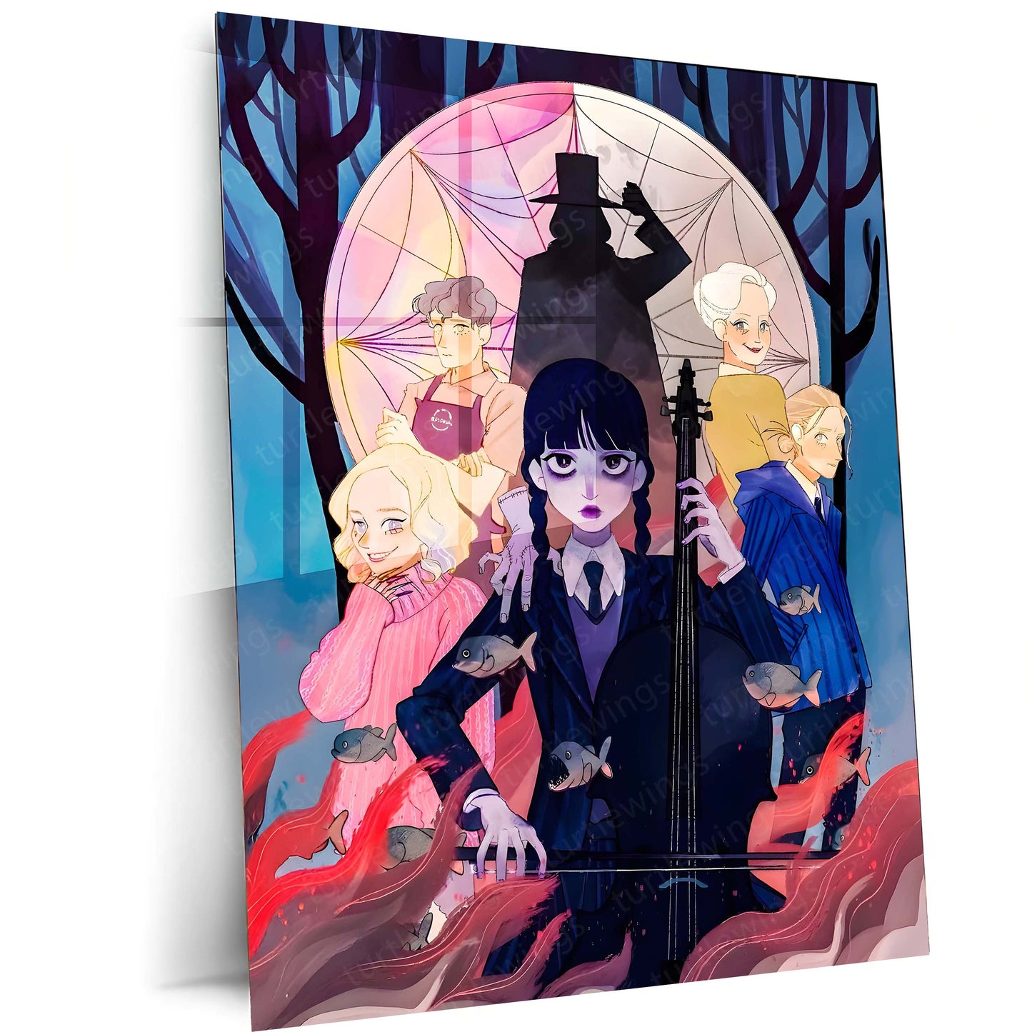 Wednesday Addams – Nevermore Shadows Metal Frame