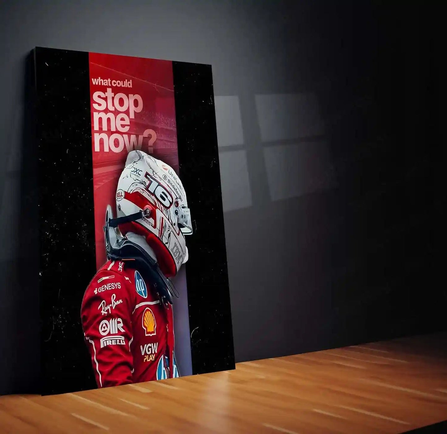 Quote Metal Poster | Charles Leclerc – What Could Stop Me Now? Metal Frame Relentless Momentum & Redemption Energy Wall Art | Fearless Drive Quote Metal Poster - TURTLEWINGS